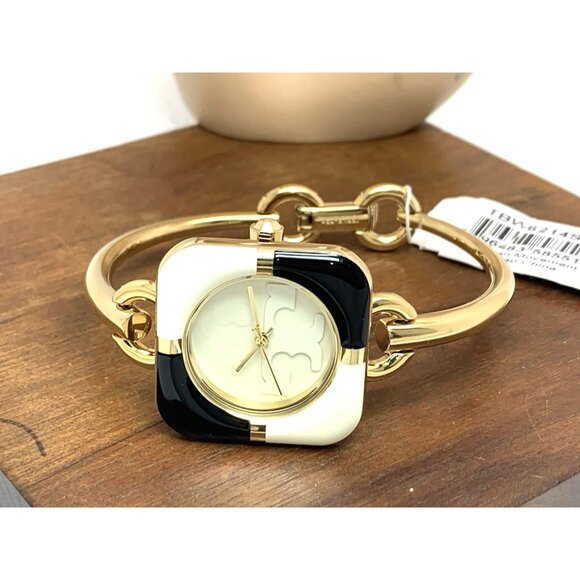 Tory Burch Women's Watch TBW6214SET Gold Cream Dial Bangle Interchangeable Bezel - Picture 8 of 15